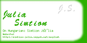 julia simtion business card